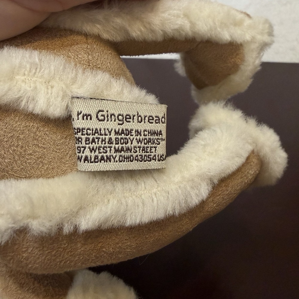 Bath & Body Works Teddy Bear Gingerbread Plush Collectible Shelf Sitter Stiff - Picture 6 of 9